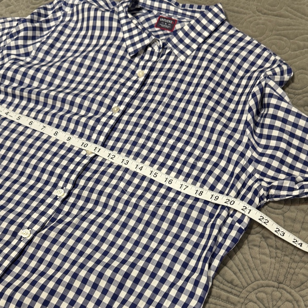 UNTUCKit Navy and White Gingham Shirt - Picture 9 of 10